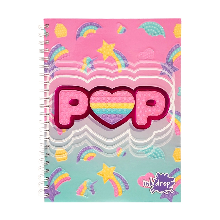 Cuaderno con Espiral Universitario A4 Inkdrop Ray Pop It Pastel Tapa Dura 22x29cm 100 Hojas Rayadas Art.57190